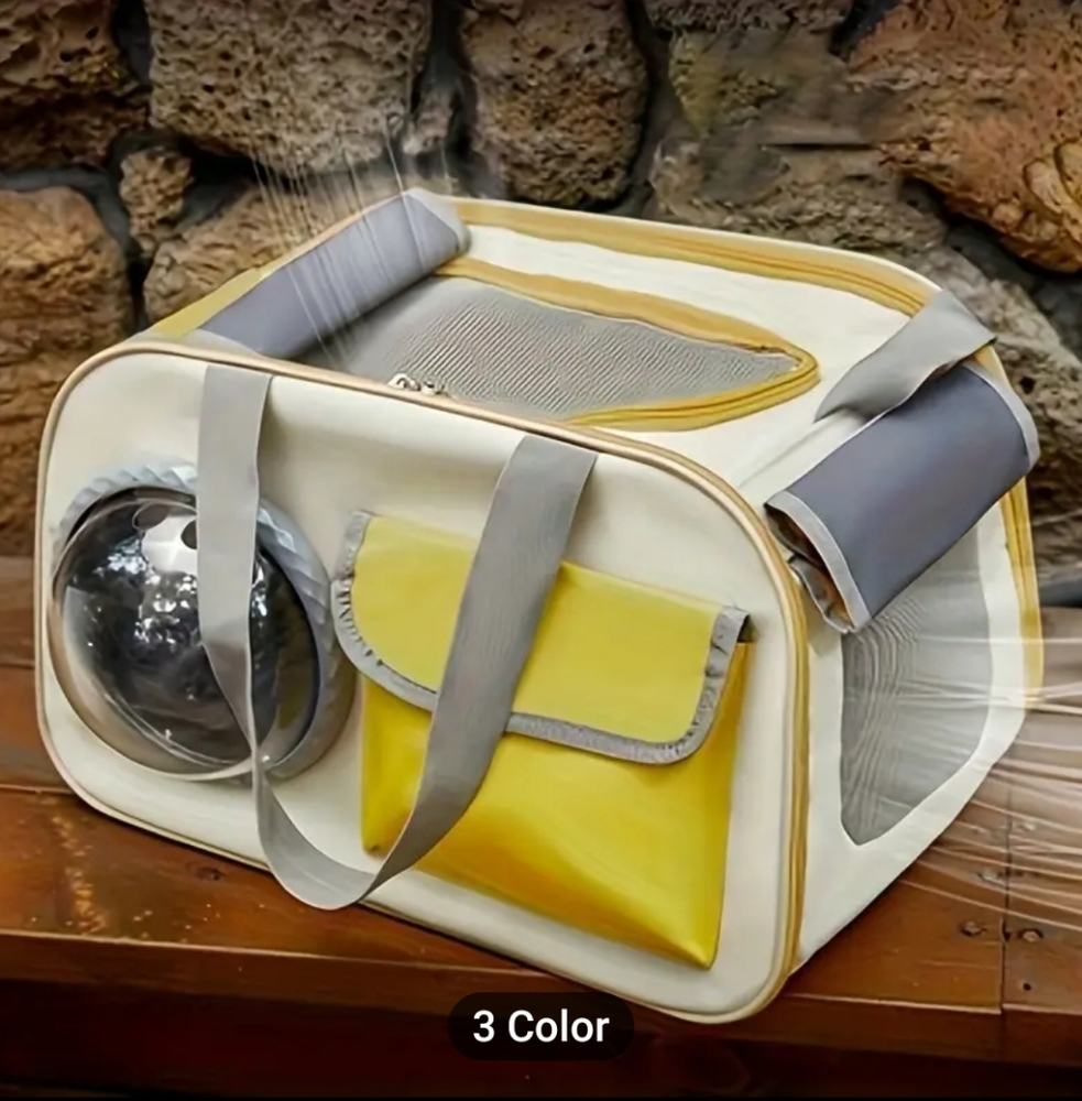 New Yellow Pet Carrier wuth Bubble Window